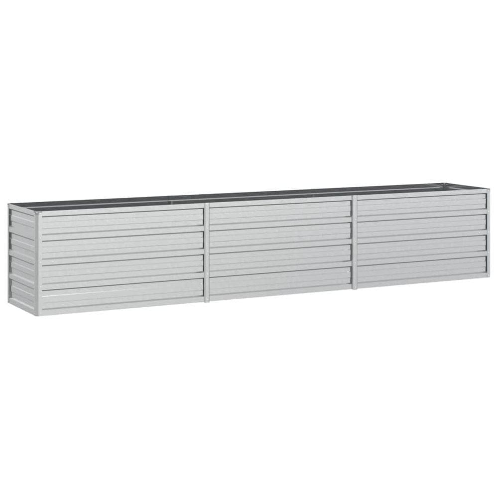 Cama elevada de jardim VidaXL Metal Silver Galvanizado em Aço 240x40x45cm