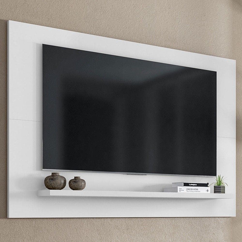 Painel para TV Até 60 Polegadas Kaliforny 1 Prateleira Branco -  Pnr Móveis