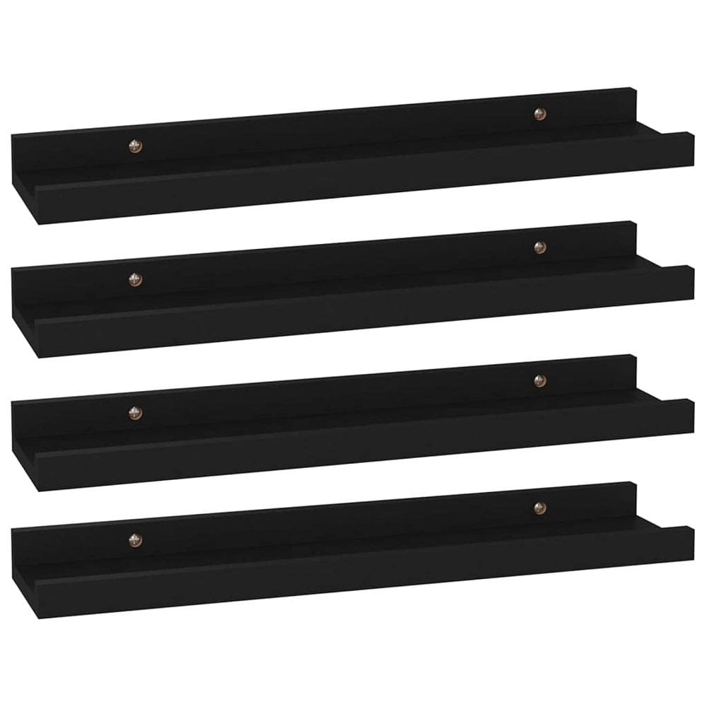 Prateleiras de parede VidaXL Modern Set de 4 MDF preto 40x9x3cm