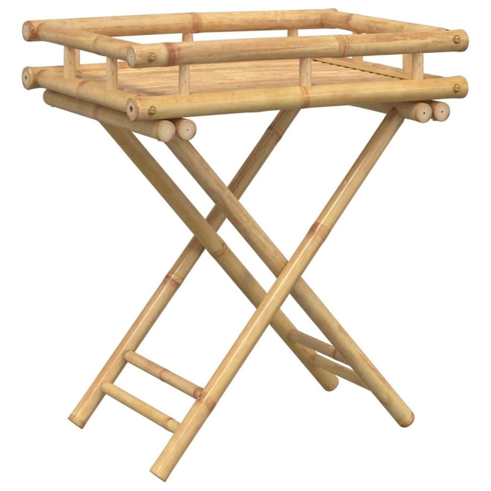 Mesa de bandeja dobrável VidaXL Bamboo 60x40x68cm para sala de estar