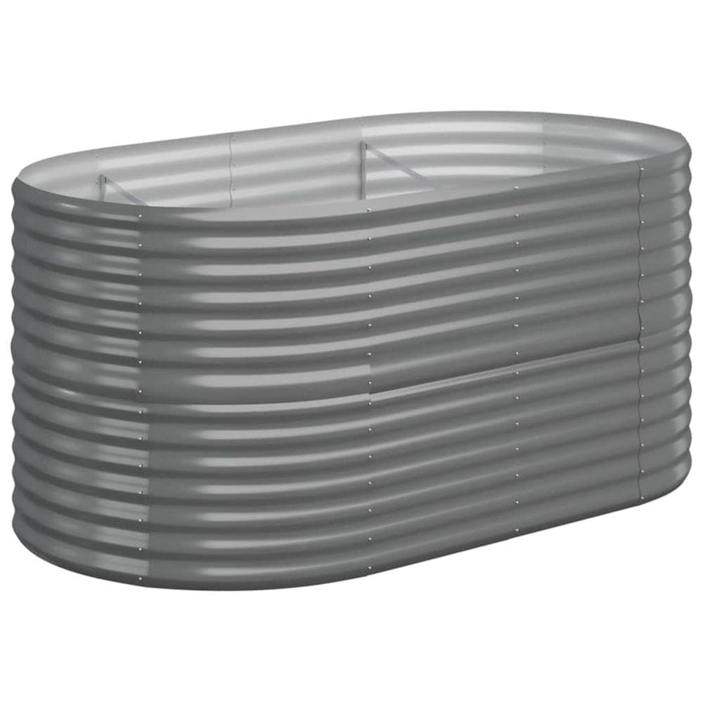 Cama elevada de jardim VidaXL Durable Steel 152x80x68 cm Cinza