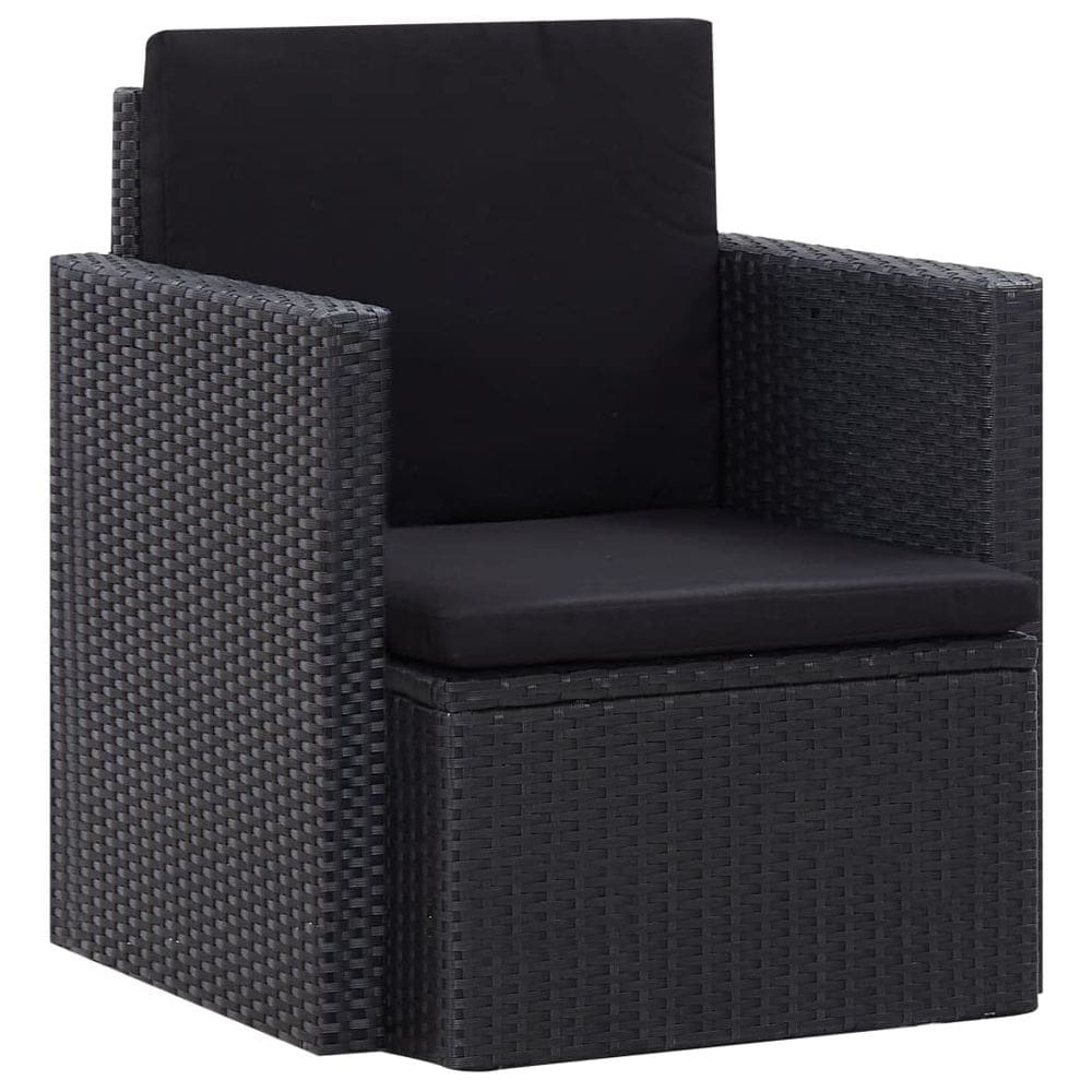 Poltrona de exterior vidaXL Stylish com almofadas acolchoadas pretas