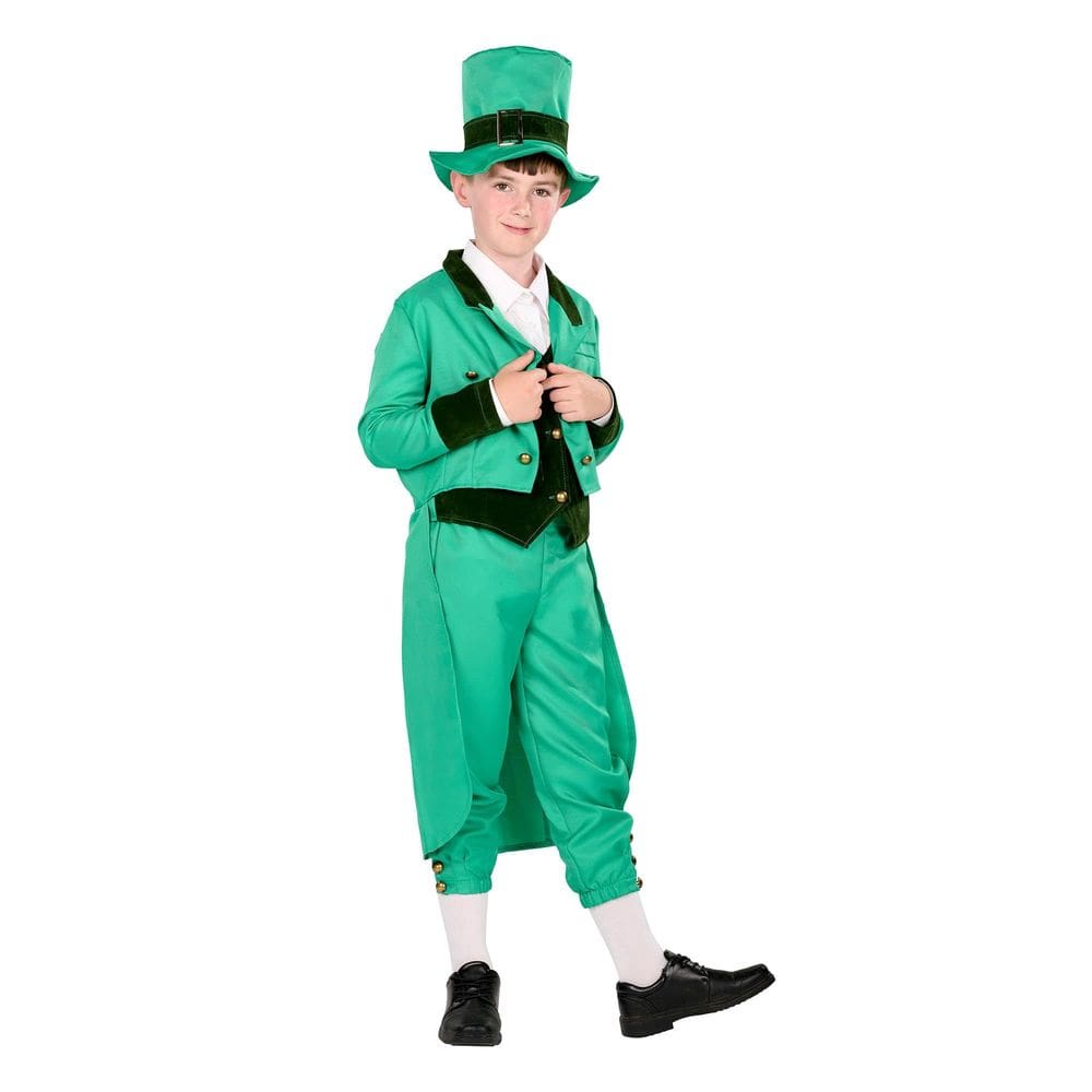 Fantasia Leprechaun Child Orion Trajes verdes, tamanho grande