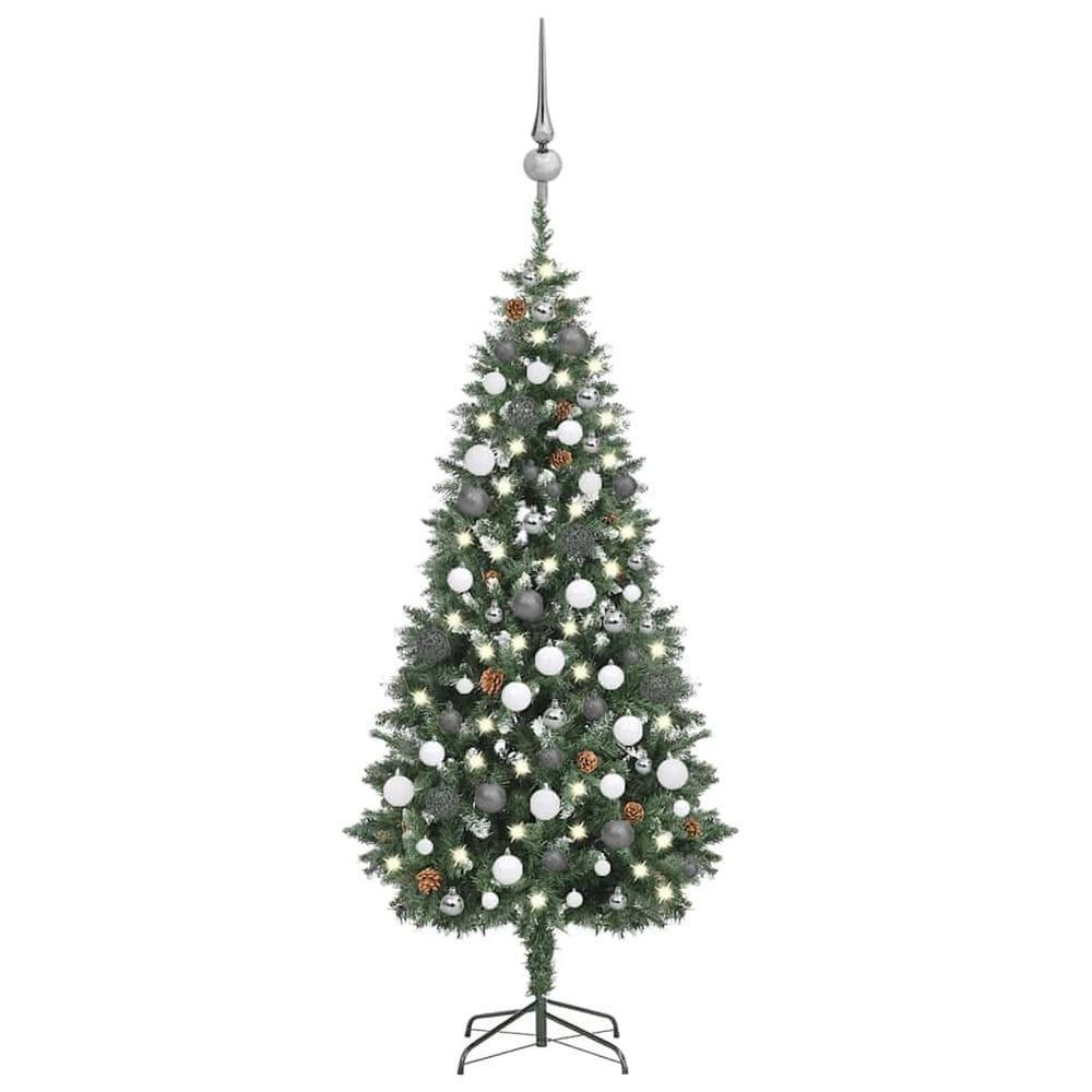 Árvore de Natal vidaXL artificial pré-iluminada de 1,8 m com luzes LED