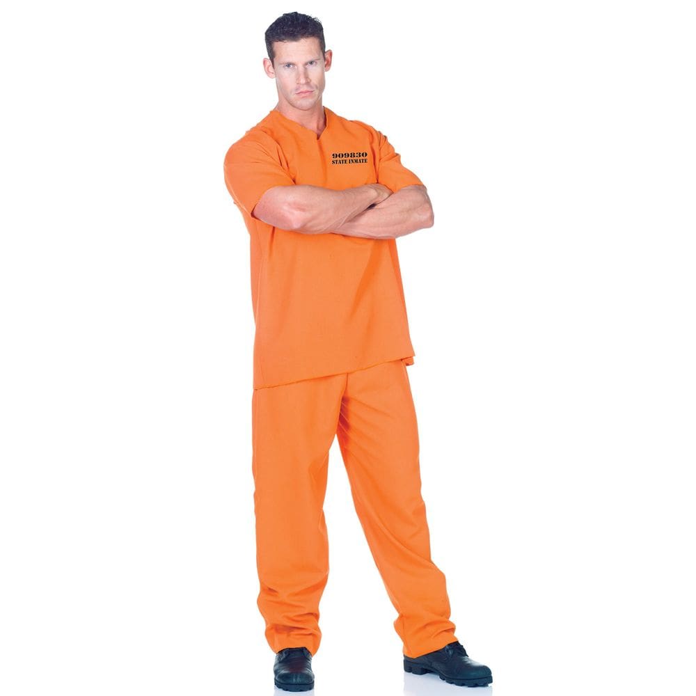 Costume Underwraps Masculino Plus Size Public Offender Laranja