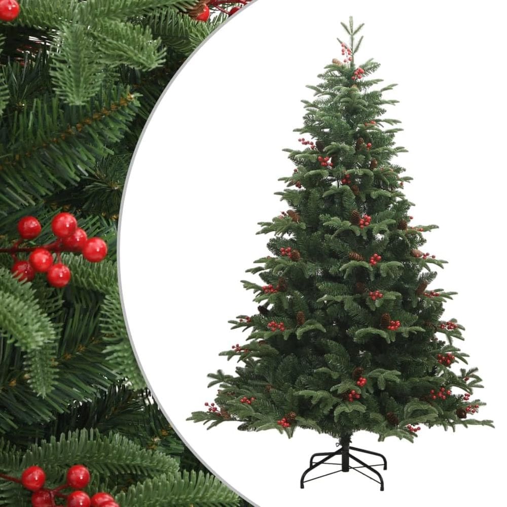 Árvore de Natal vidaXL com dobradiça artificial 180 cm verde com suporte