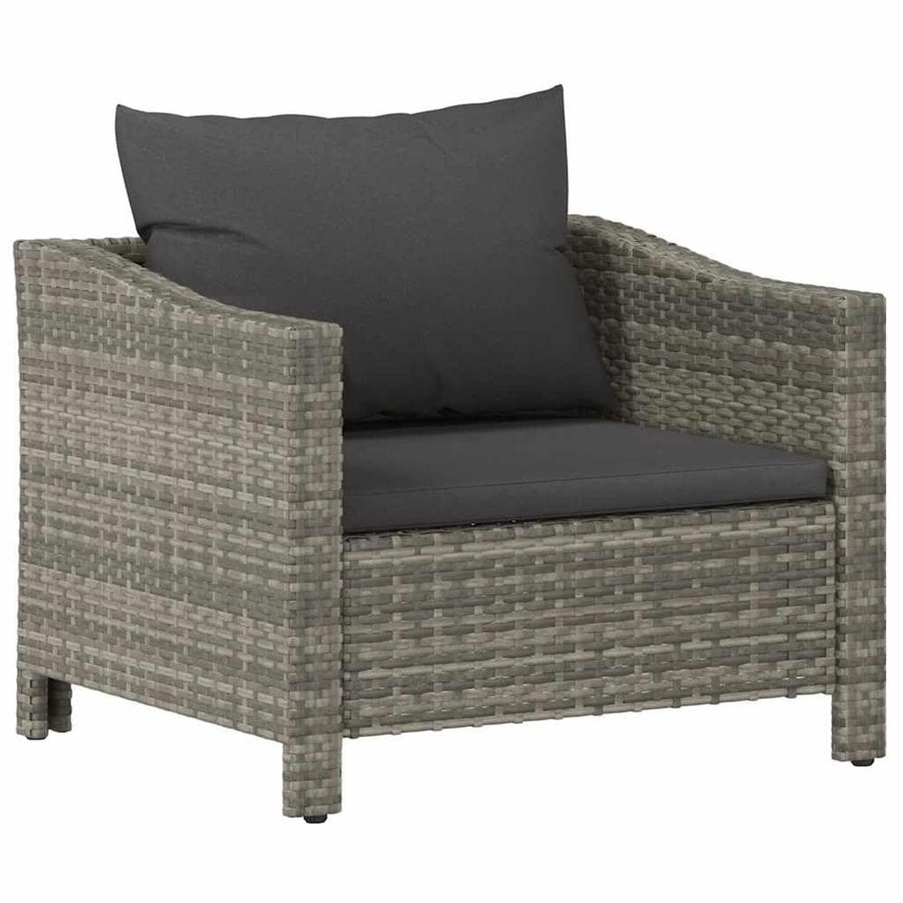 Sofá médio de jardim vidaXL Modern Patio Grey Poly Rattan