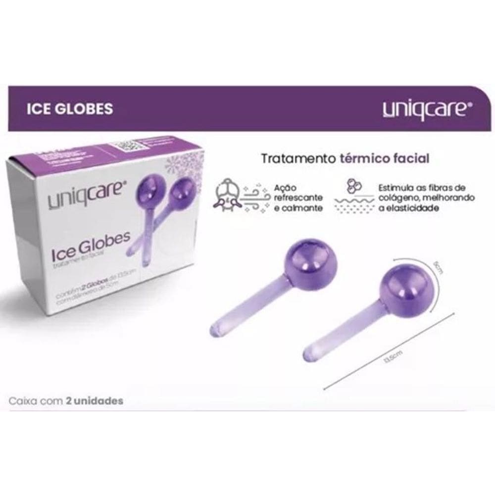 Ice Globes Facial Massageador Gelado Relaxante - Uniqcare