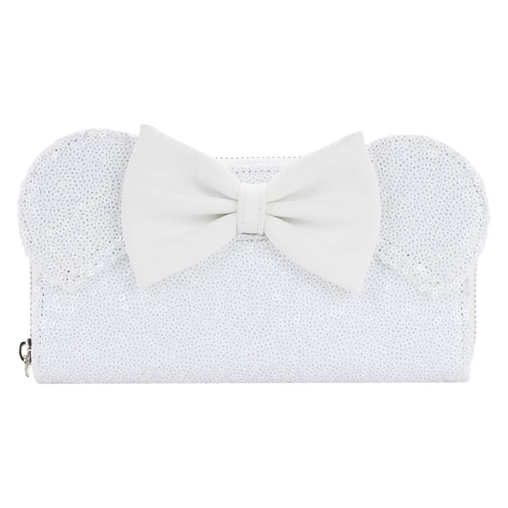 Carteira Loungefly Disney Minnie Sequin Wedding Zip Around