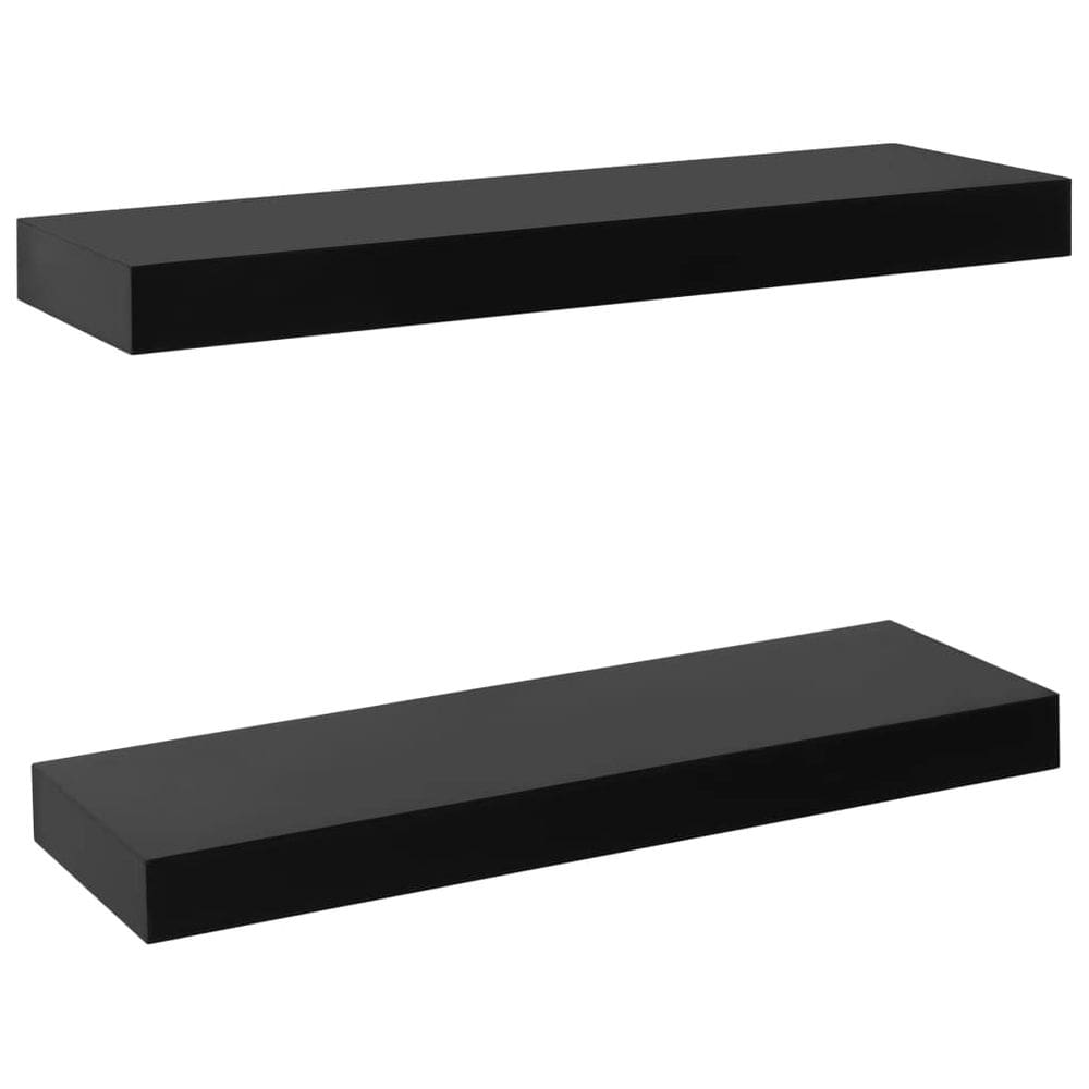 Prateleiras de parede flutuantes VidaXL Black 40x20x4cm MDF 2 peças