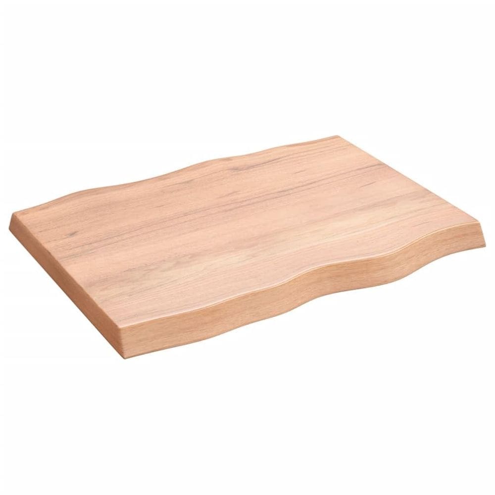 Tampo de mesa VidaXL Castanho Claro Madeira de Carvalho Maciça 80x60x2-6cm