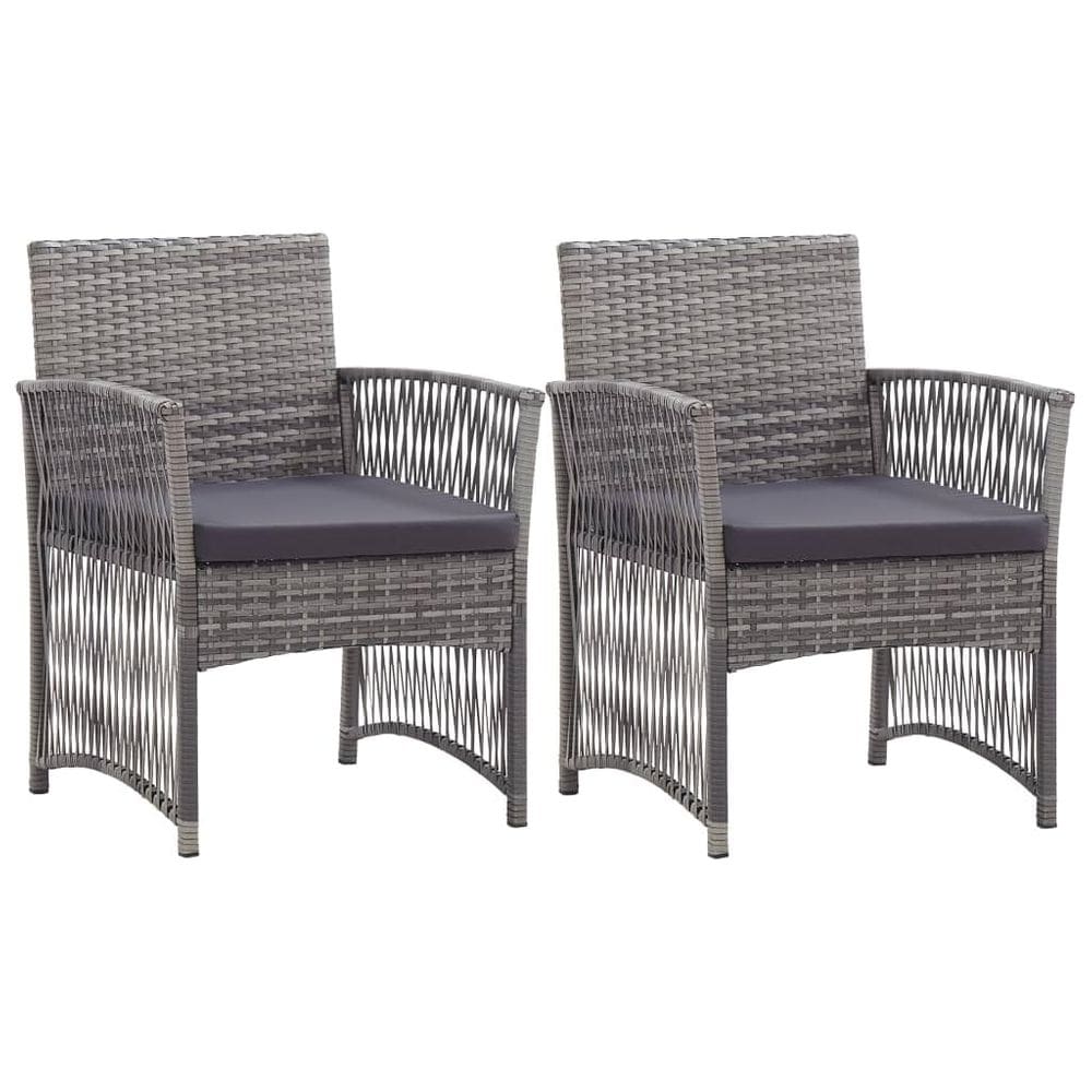 Poltronas de pátio VidaXL, conjunto de 2 poltronas de polirattan antracite
