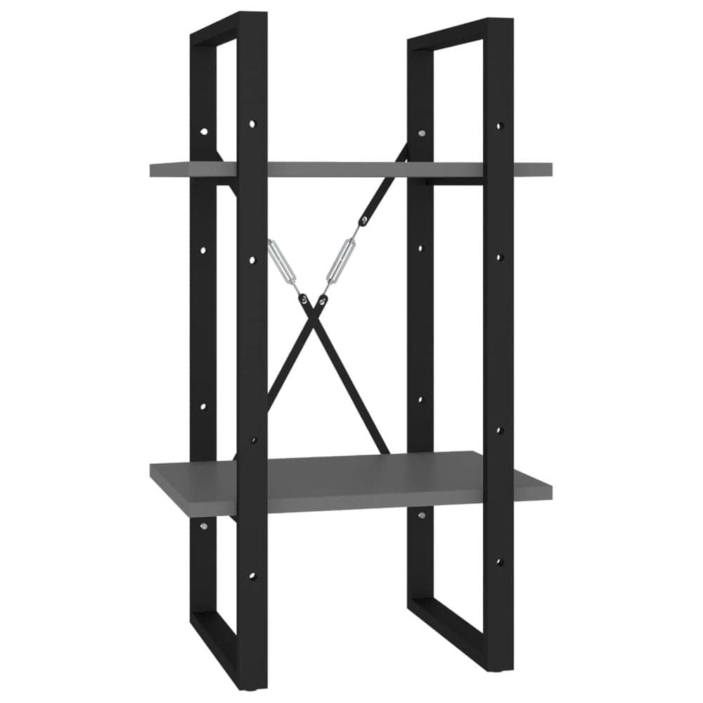 Armário de livros vidaXL de aglomerado cinza de 2 camadas 40x30x70cm