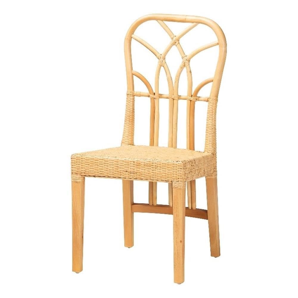 Cadeira de jantar Baxton Studio Monaco Modern Bohemian Oak Brown