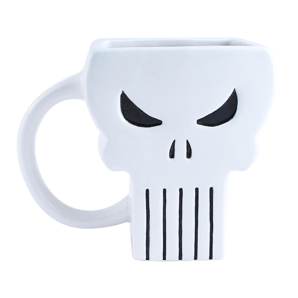 Caneca de cerâmica prateada Buffalo Marvel The Punisher 600mL 3D