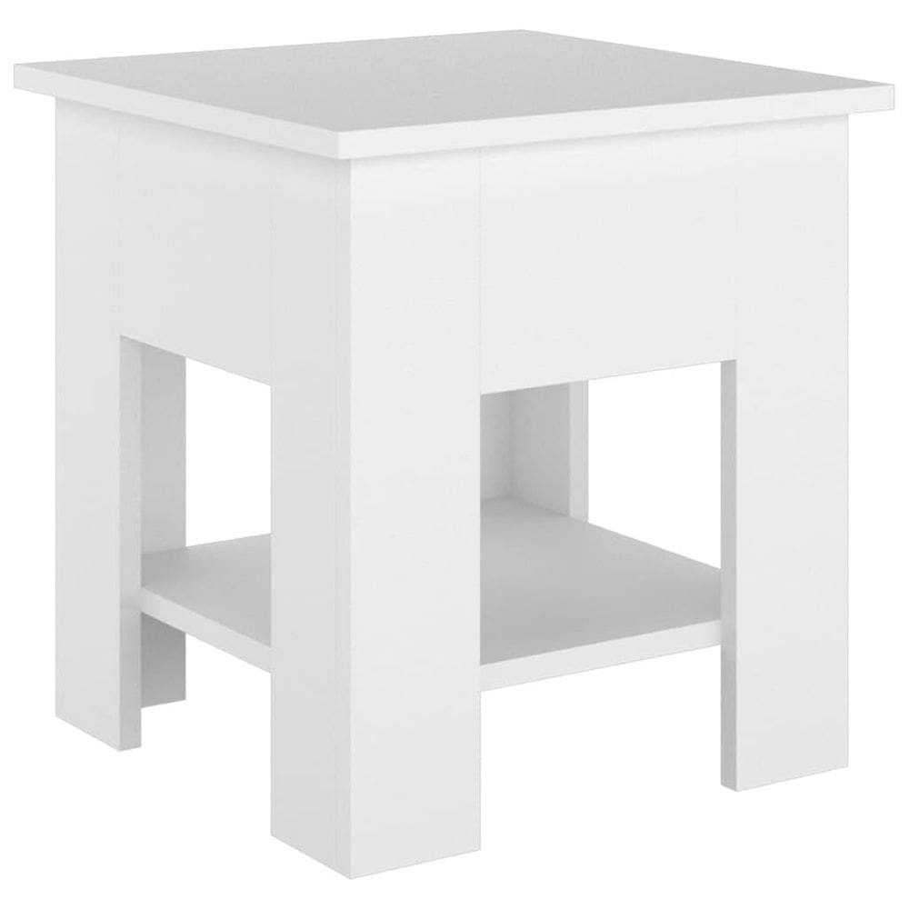 Mesa de café vidaXL Modern White com prateleira de armazenamento 40x40x42cm