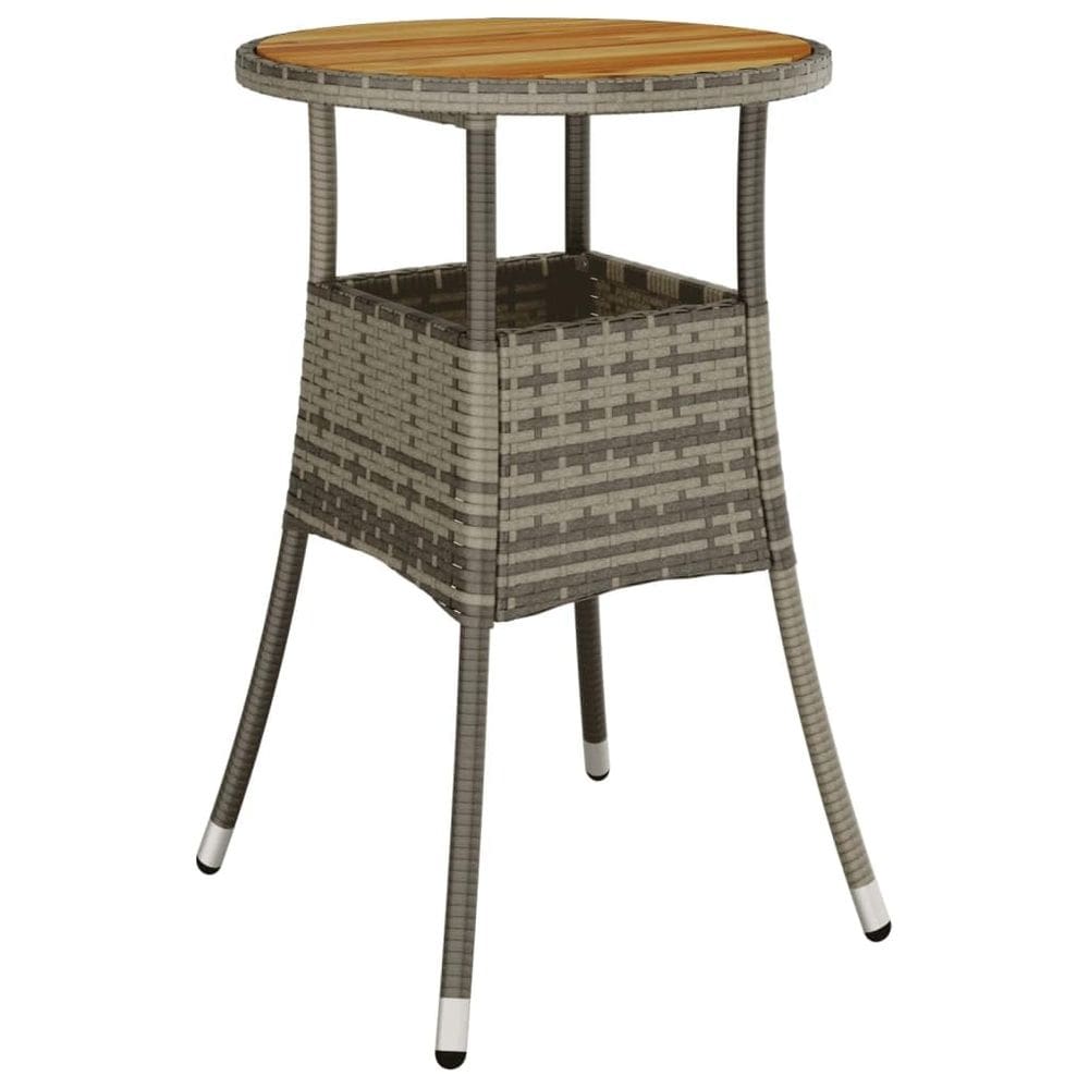 Mesa de pátio ao ar livre vidaXL, redonda, cinza, madeira de acácia 60cm