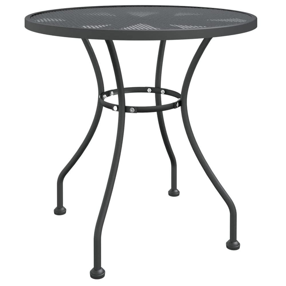 Mesa de pátio vidaXL Antracite de estilo industrial em ferro redonda