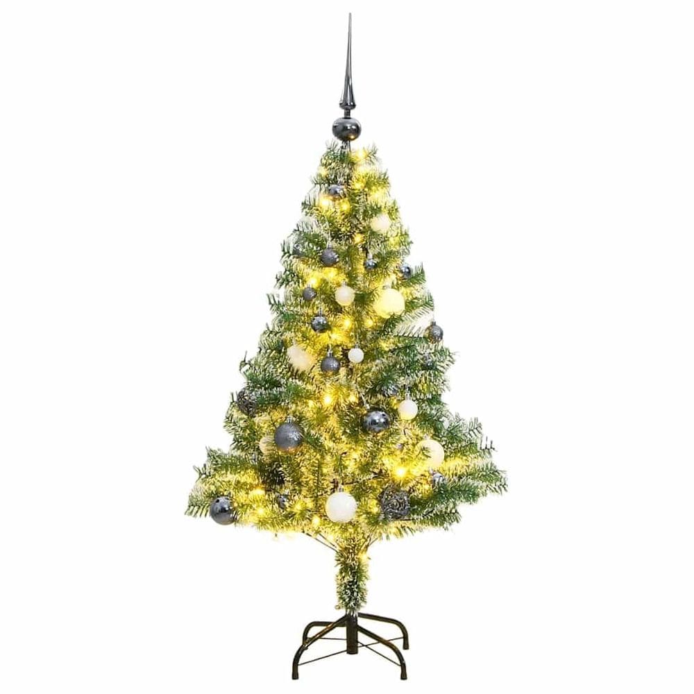 Árvore de Natal artificial vidaXL com 150 luzes LED e conjunto de bolas