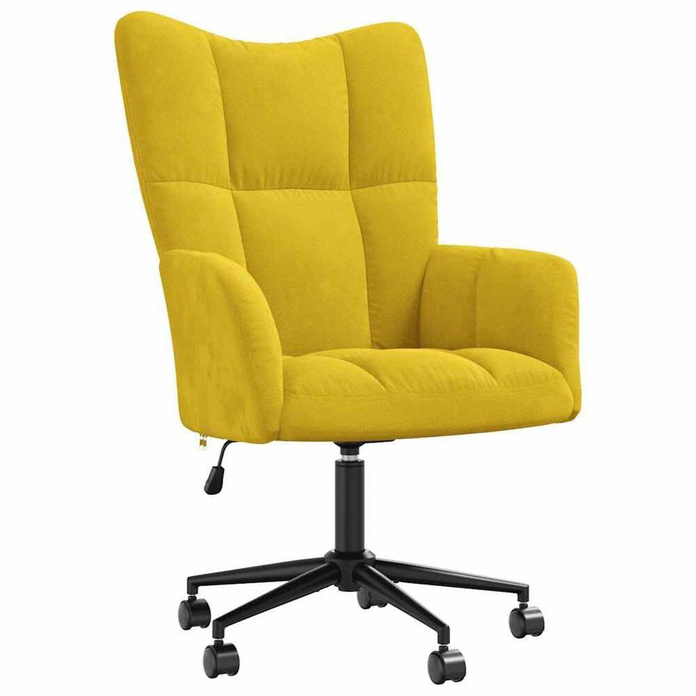 Cadeira relaxante vidaXL Mostarda, Veludo Amarelo, Altura Ajustável