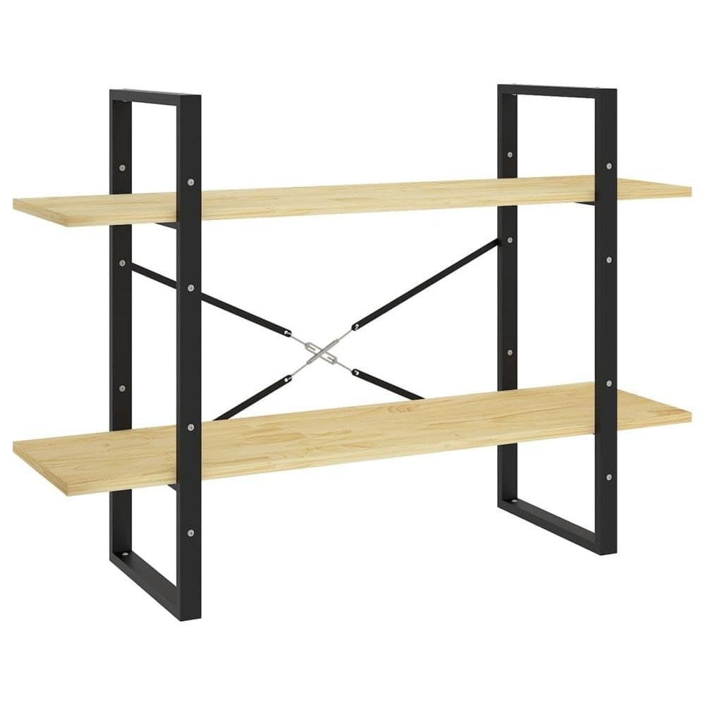 Armário de livros vidaXL, madeira maciça de pinho, 2 camadas, marrom claro