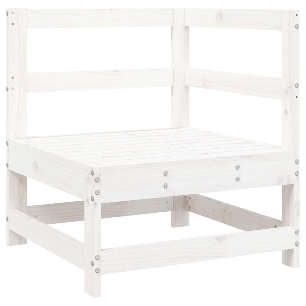 Sofá de canto de pátio vidaXL Solid Pinewood White Modular Design