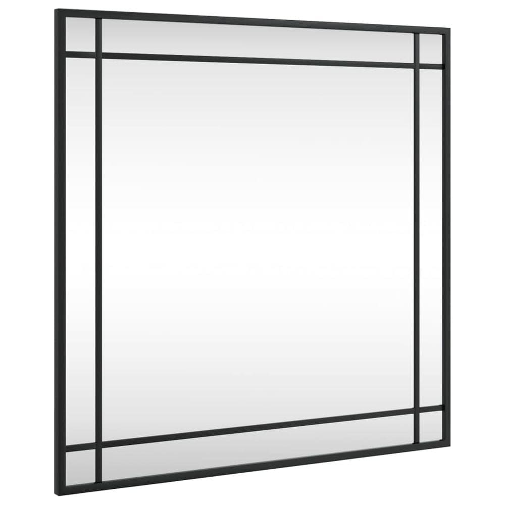 Espelho de parede vidaXL preto 60x60cm com moldura de ferro com design quadrado