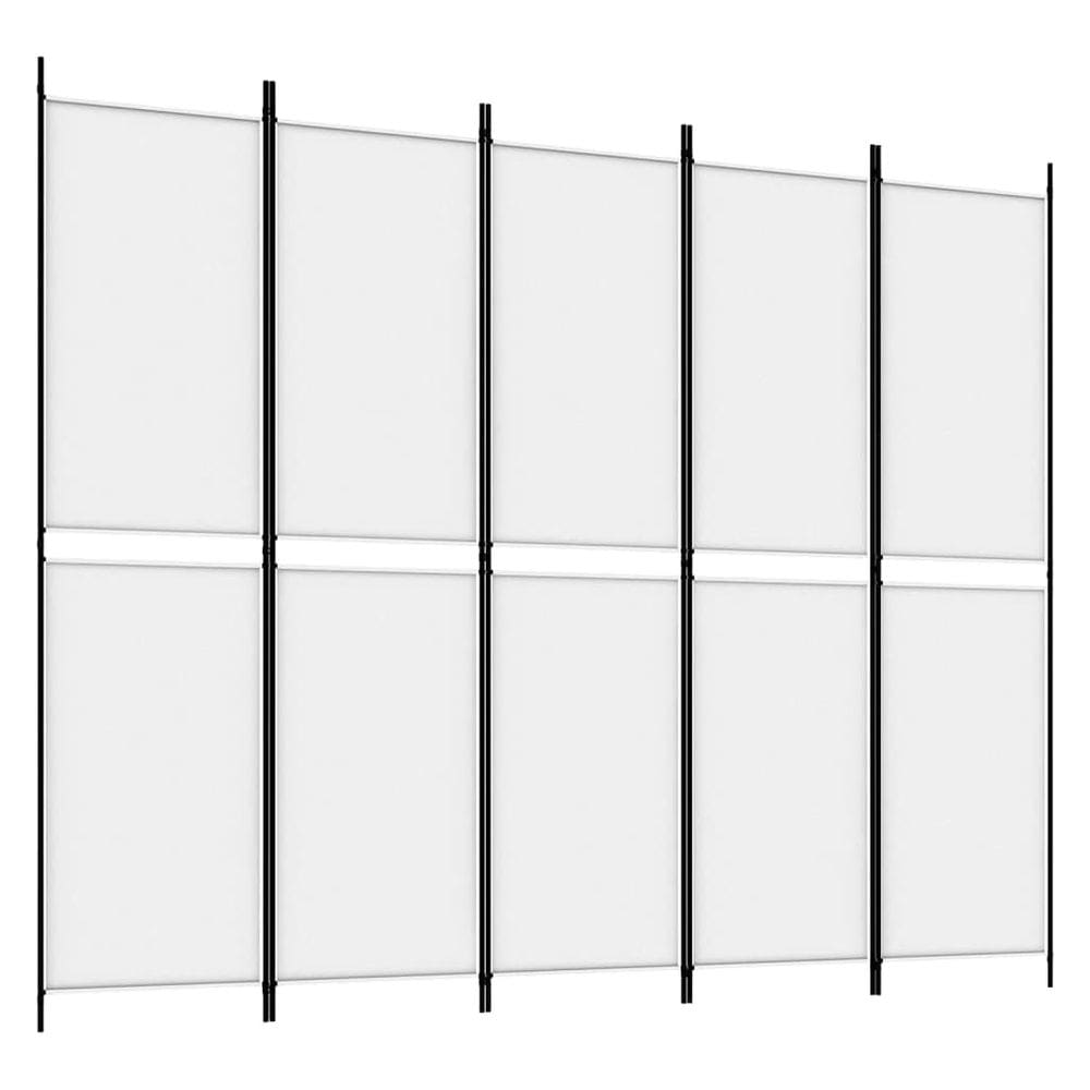 Divisória de quarto VidaXL em tecido branco de 5 painéis 250x200cm