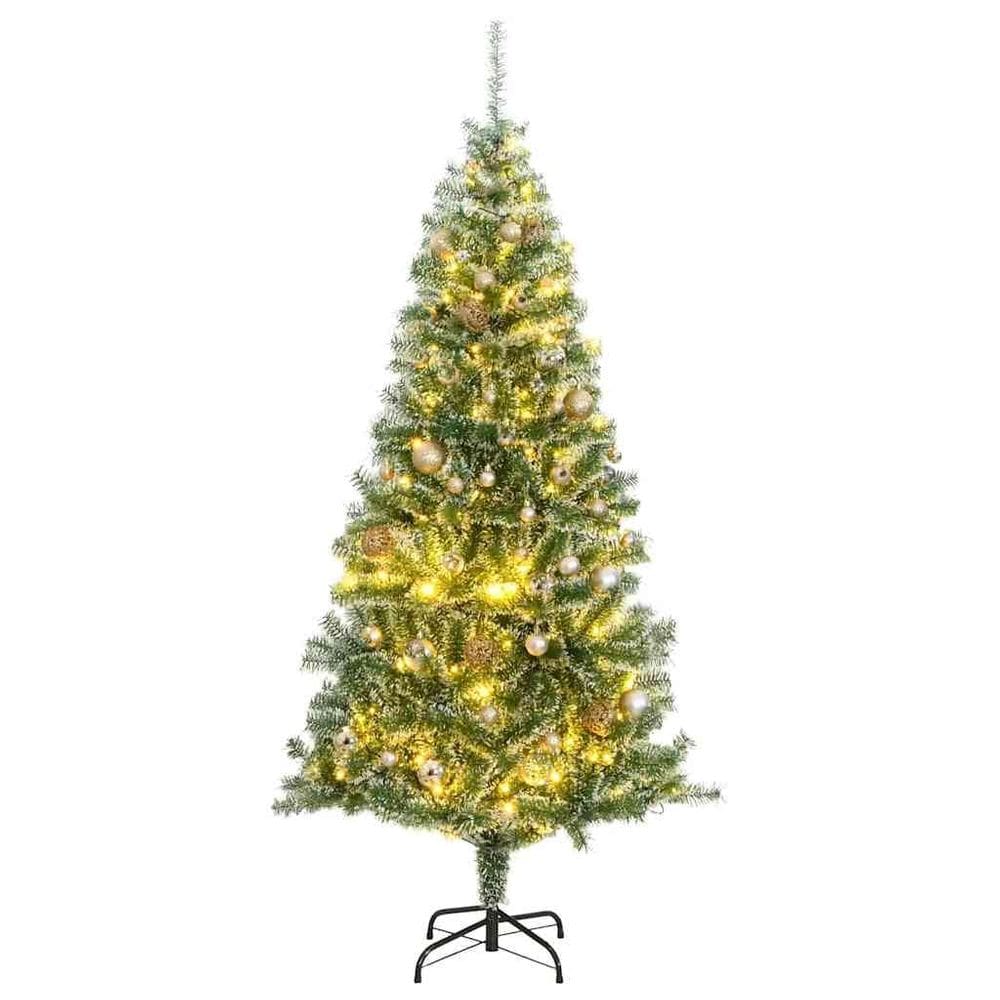 Árvore de Natal vidaXL Artificial com neve flocada de 2,4 m com LED
