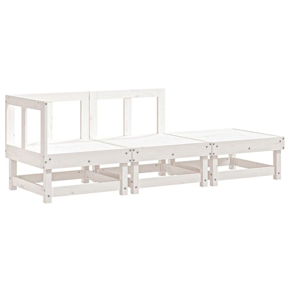 Sofá médio de jardim vidaXL branco de madeira maciça de pinho ao ar livre