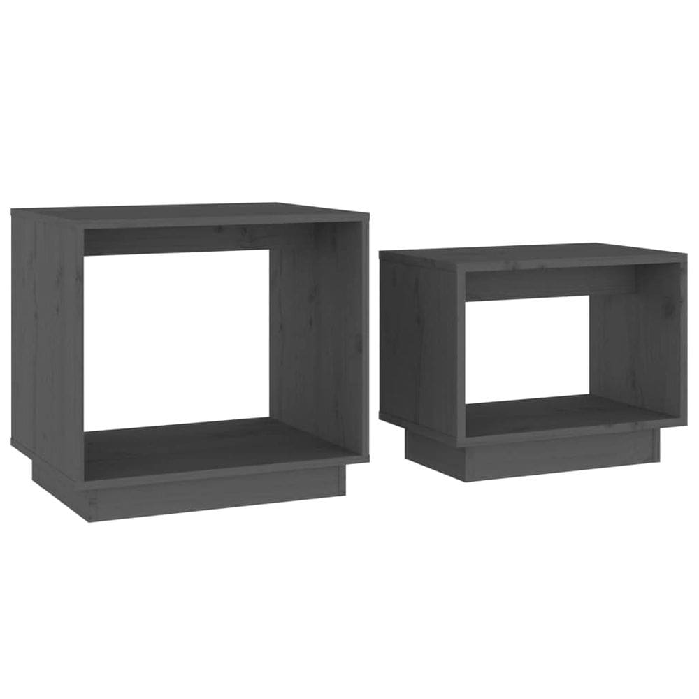 Conjunto de mesa de café VidaXL Nesting Table Conjunto de 2 madeiras cinzentas