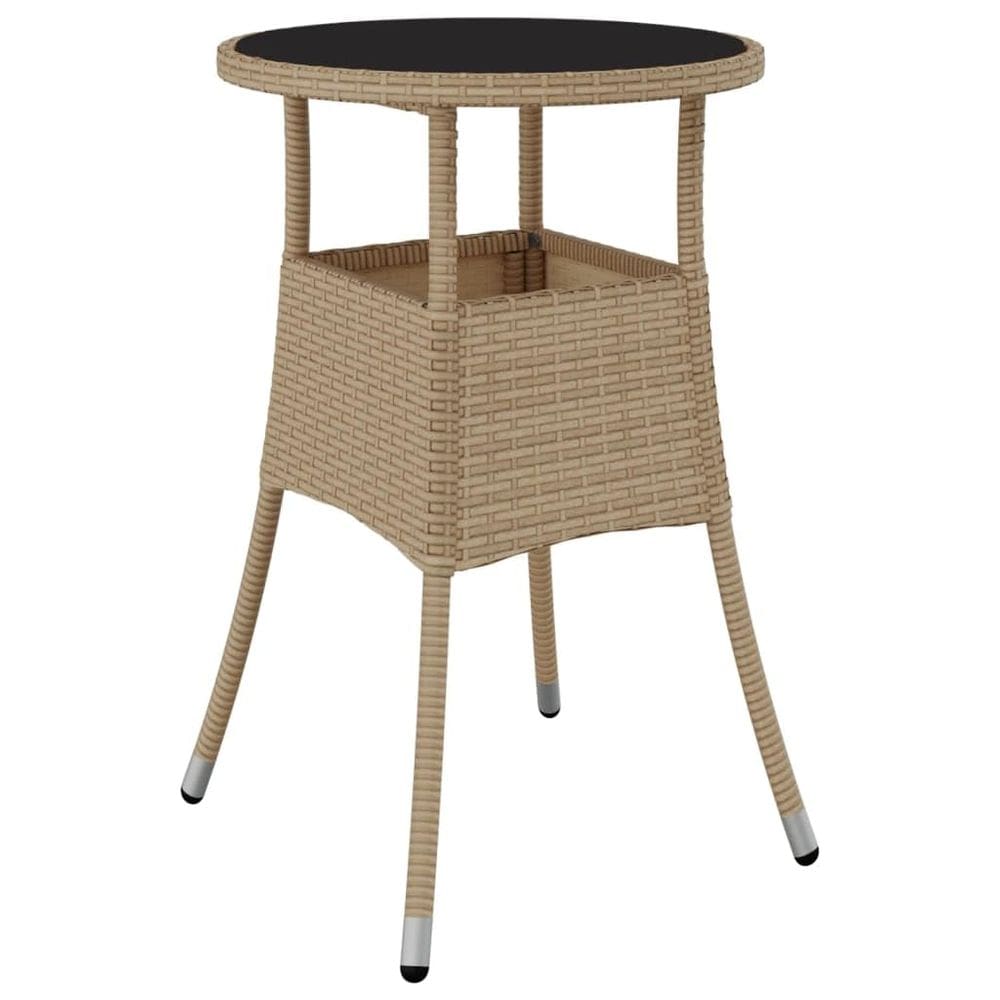 Mesa de jardim VidaXL Modern Ø60x75cm Poly Rattan Bege