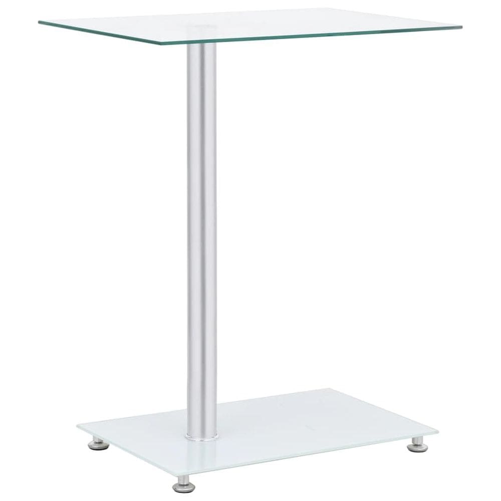 Mesa lateral vidaXL de vidro temperado transparente em forma de U