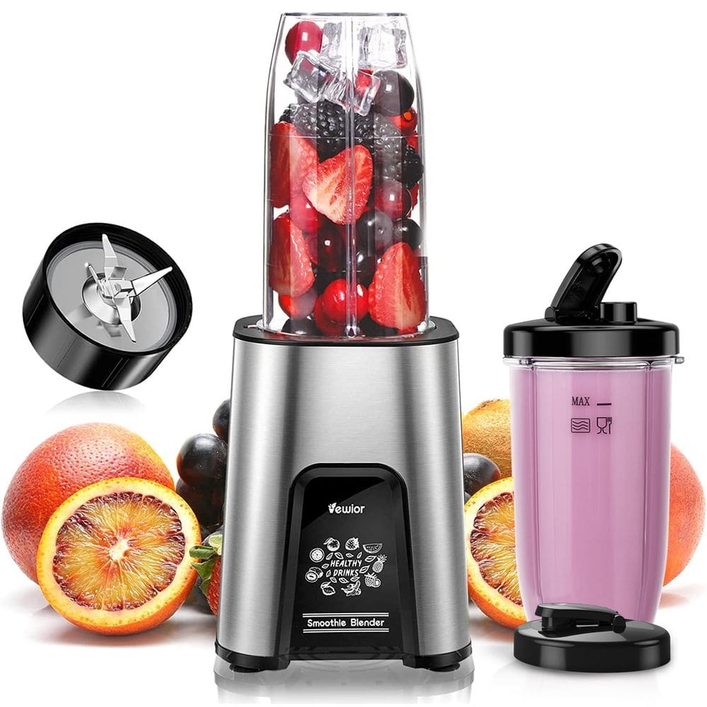 Liquidificador de batidos VEWIOR 900W com 2 copos sem BPA de 650 ml