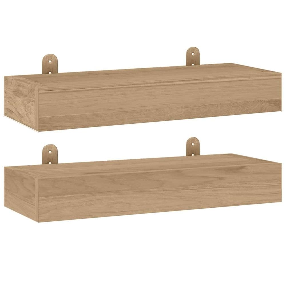 Prateleiras de parede VidaXL Madeira de teca maciça marrom 40x15x6cm (par)