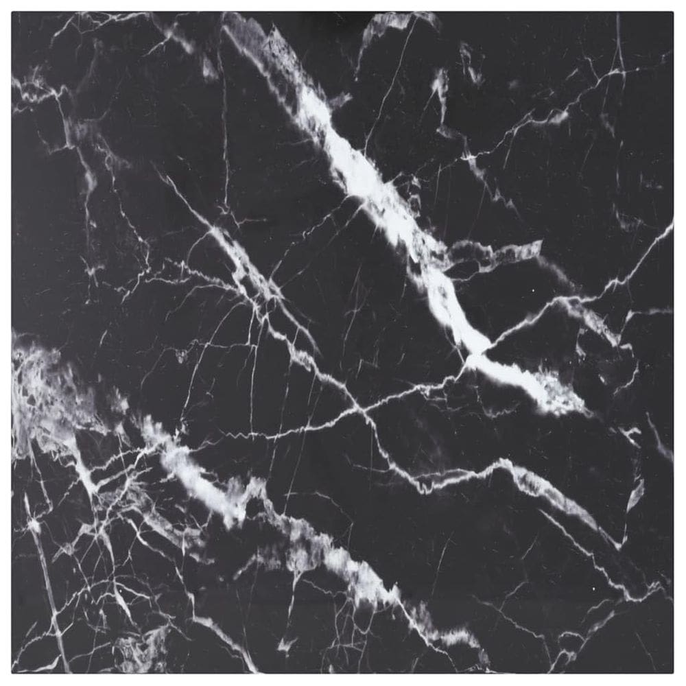 Tampo de mesa VidaXL Vidro temperado 80x80cm Design em mármore preto