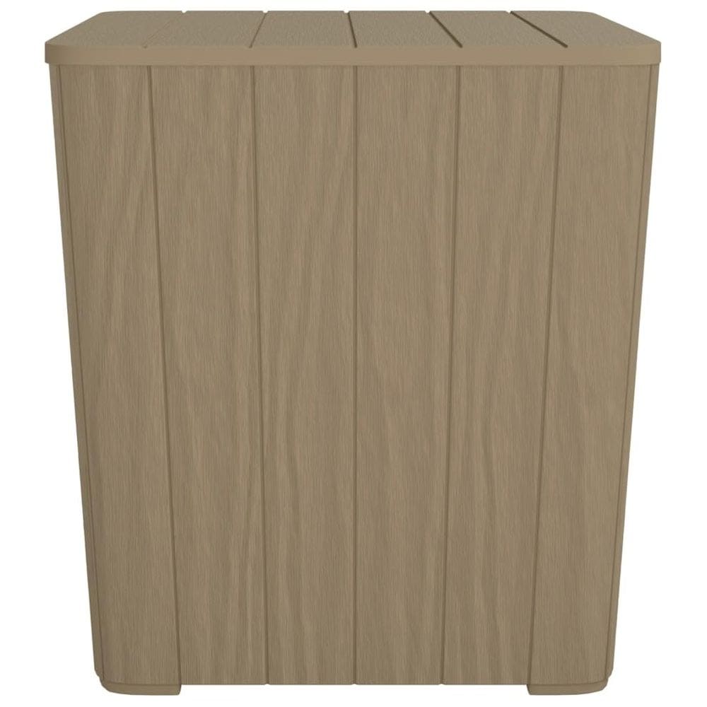 Mesa de pátio vidaXL resistente em polipropileno castanho claro com armazenamento