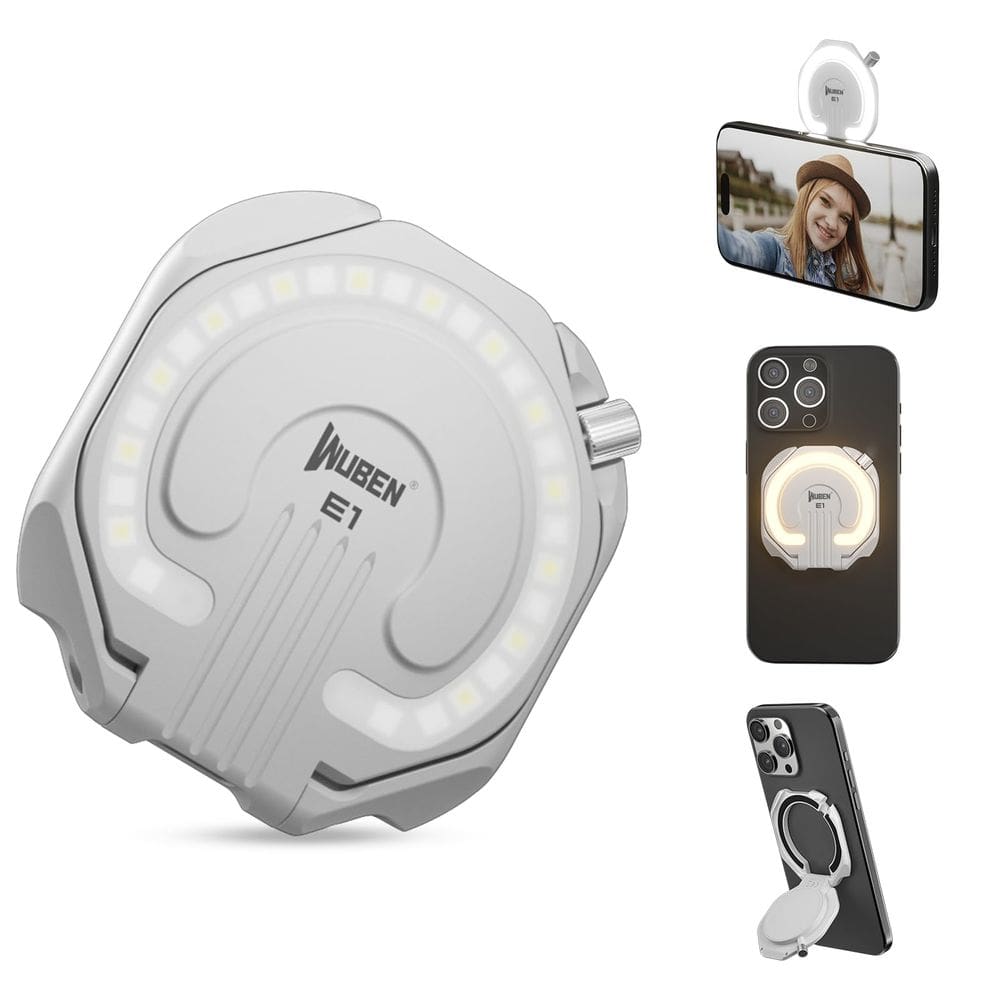 Luz de selfie WUBEN E1 Luz de preenchimento regulável 3000-6000K (branca)