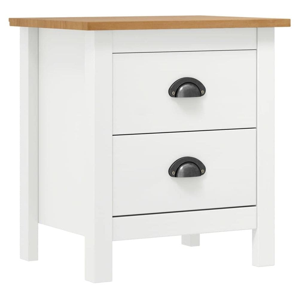 Mesa de cabeceira vidaXL SKM Hill Range White Solid Pine