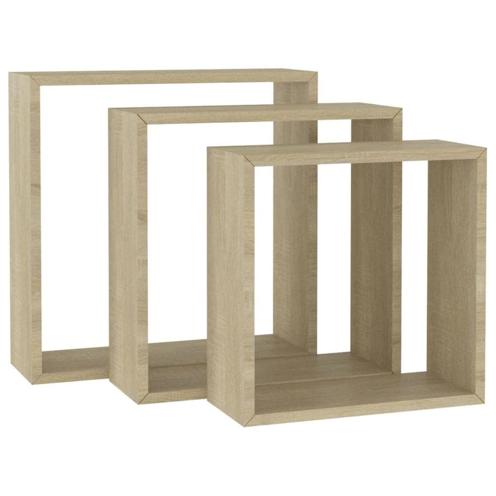 Conjunto de 3 prateleiras de cubos de parede vidaXL Sonoma Oak MDF
