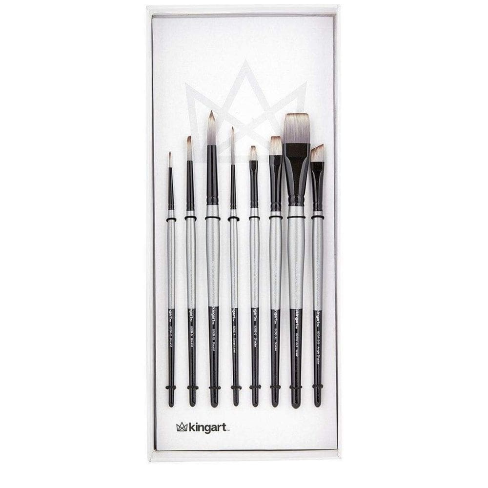 Conjunto de pincéis KINGART Stellar Series Synthetic Blend x8