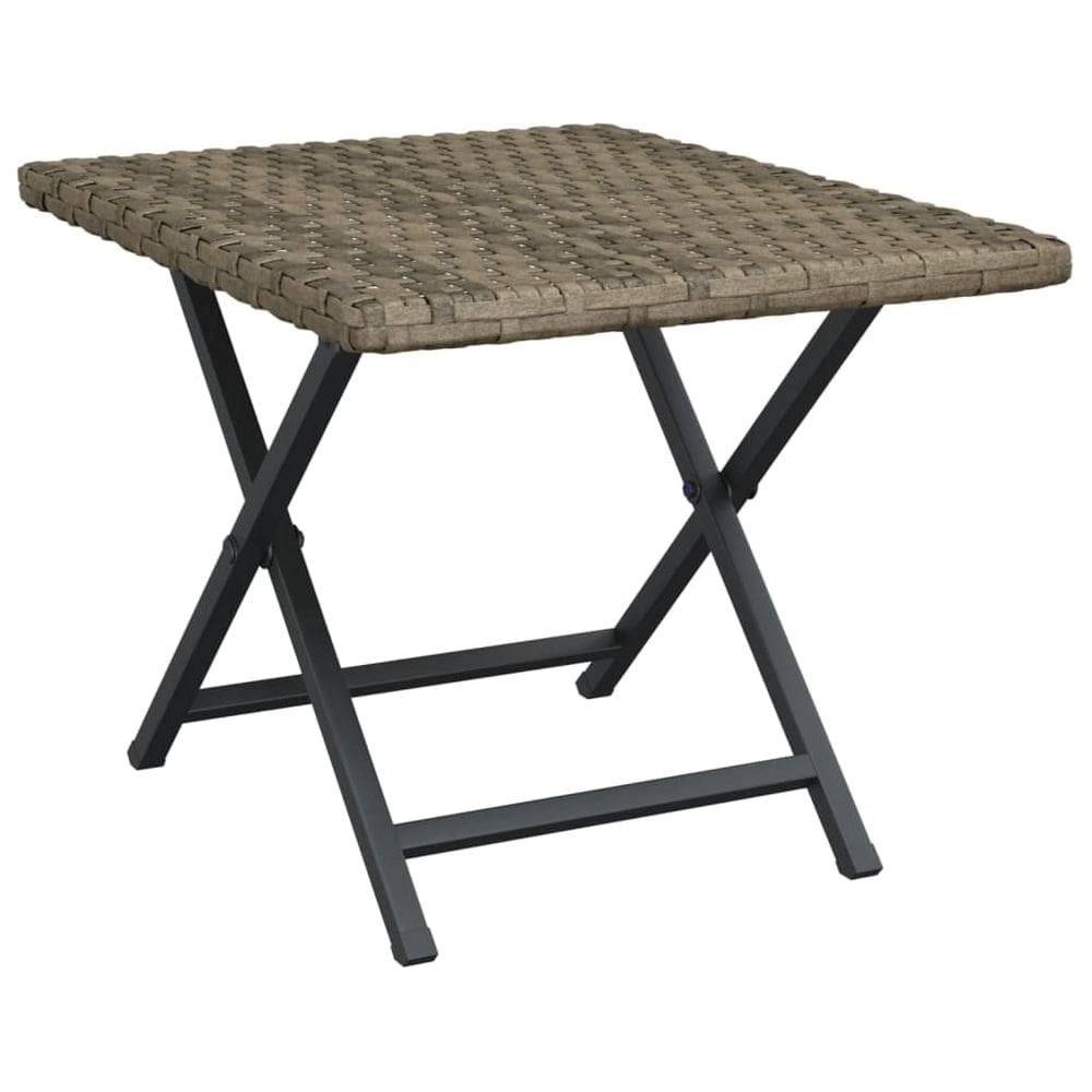 Mesa dobrável vidaXL — móveis de jardim ao ar livre, polirattan, dobrável, cinza, pátio/varanda