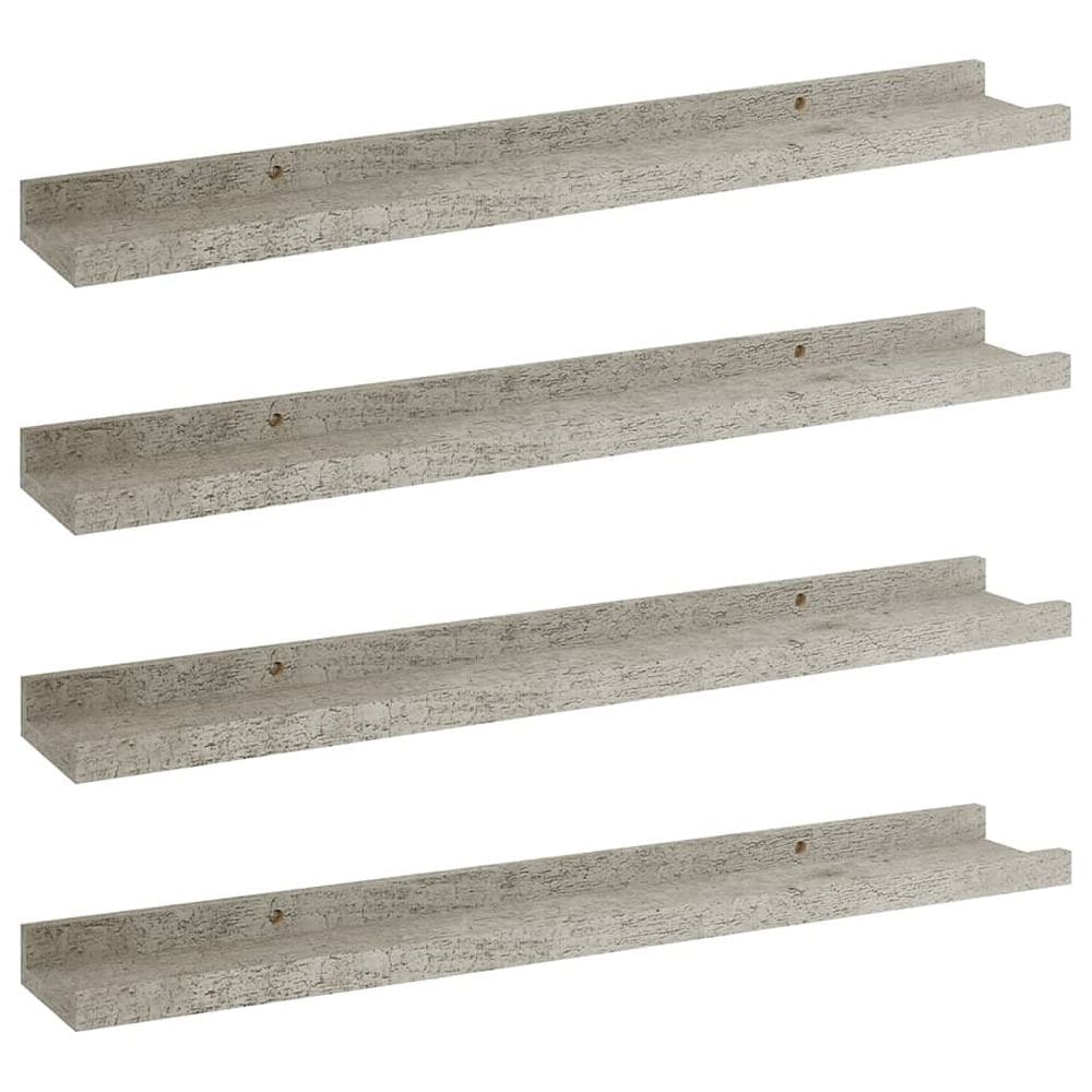 Prateleiras de parede VidaXL Modern Concrete Grey MDF 23,6x3,5x1,2 cm 4 unidades