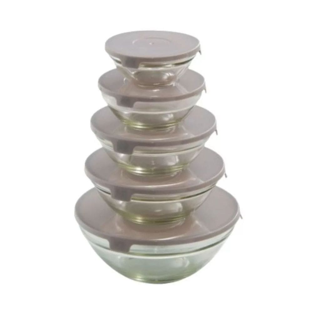 Kit 5 Potes Vasilhas Vidro Marmita Fitnnes Cozinha Multiuso