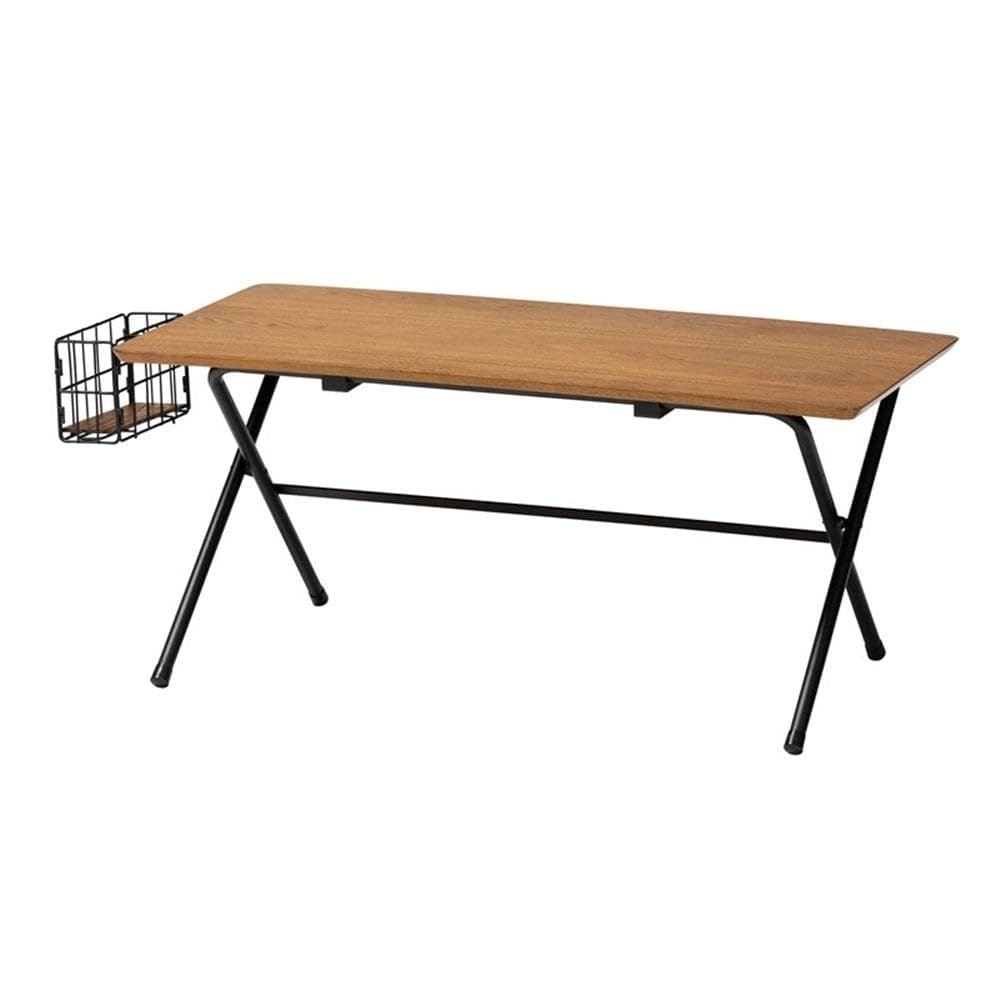 Mesa de café Baxton Studio Mariela Natural Brown/Black Madeira/Metal