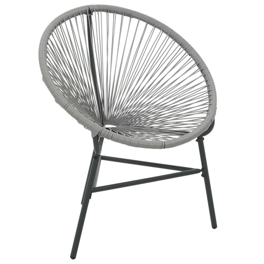 Cadeira Moon vidaXL Grey Poly Rattan resistente à água ao ar livre