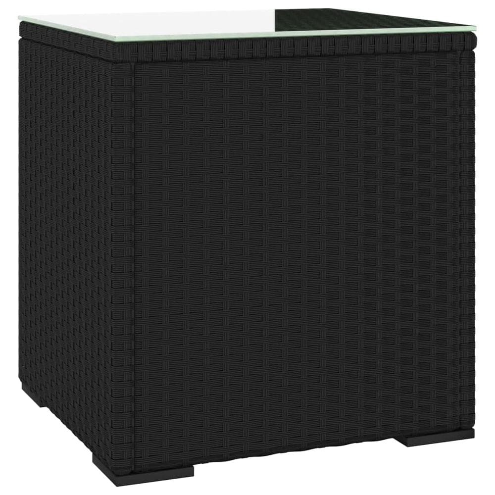 Mesa lateral vidaXL Durable 40x37x40cm Black Poly Rattan