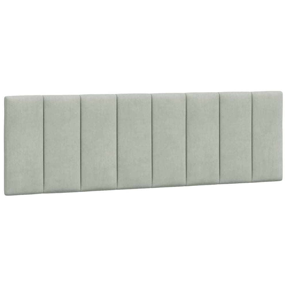 Almofada de cabeceira VidaXL Velvet Cinza Claro 150x3x45cm Espuma