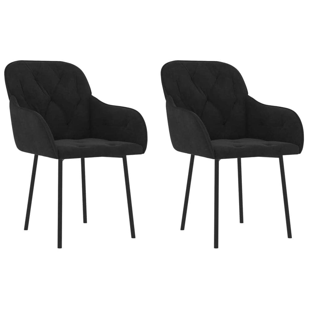 Cadeiras de jantar vidaXL Black Velvet, assentos confortáveis (2)