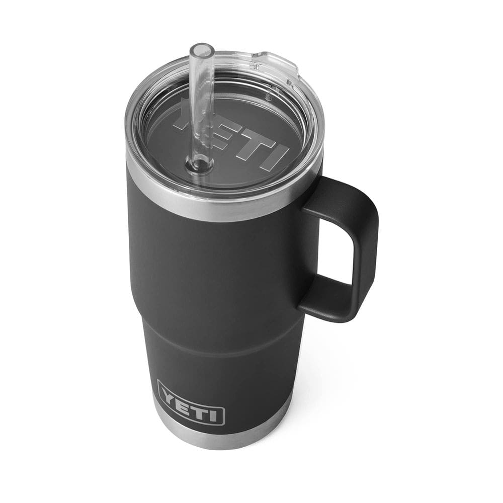 Caneca YETI Rambler 750 ml com tampa de palha isolada a vácuo preta